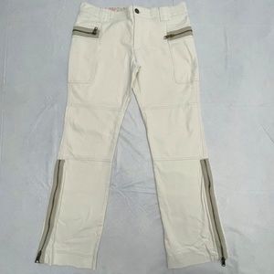 Vintage American Eagle Outfitters Size 12 R White Jeans with Leg Zippers